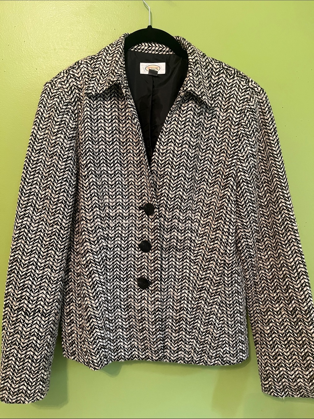 Talbots Texture Weave Herringbone Blazer